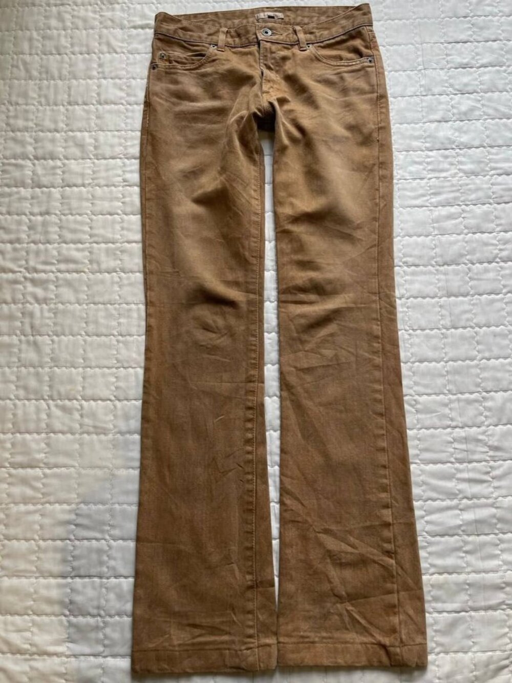 Women's Brown Bootcut Corduroy Pants - Picture 1 of 5